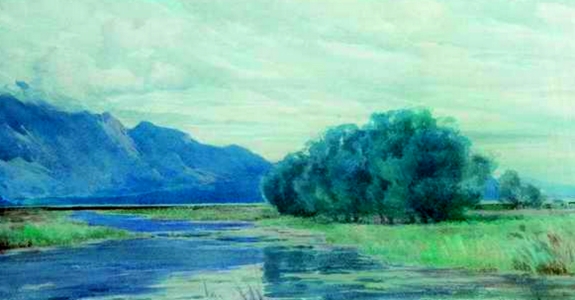 Tableau abec un lac de l'artiste peintre Ernest Filliard